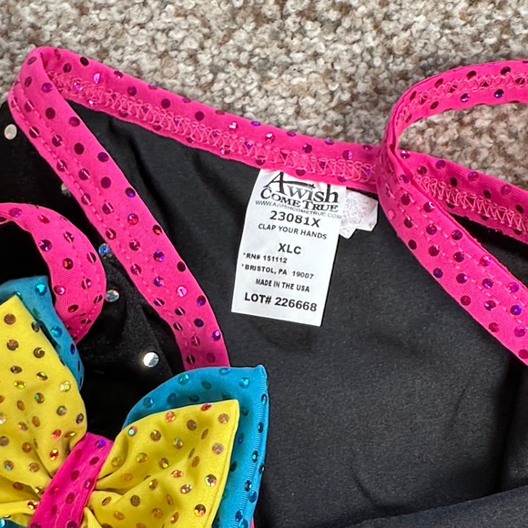 Kids Polka Dot Dance Costume with Bows - Picture 3 of 3